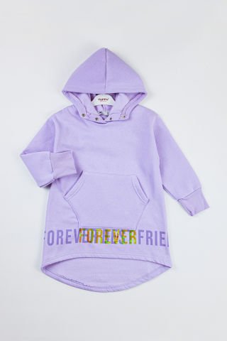 Tuffy Forever Printed Hooded Girl's Sweatshirt-6150