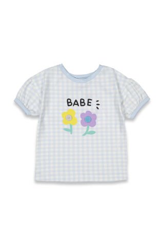 Tuffy Ayçiçek Nakışlı Pitikareli Kız Çocuk T-Shirt-9064
