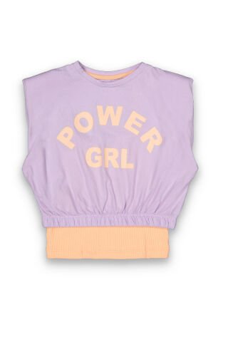 Tuffy Power Girl Baskılı İç Astarlı Kız Çocuk T-Shirt-5107