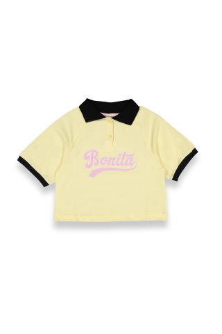 Tuffy Bonita Baskılı Yaka Detaylı Kız Çocuk T-Shirt-9101