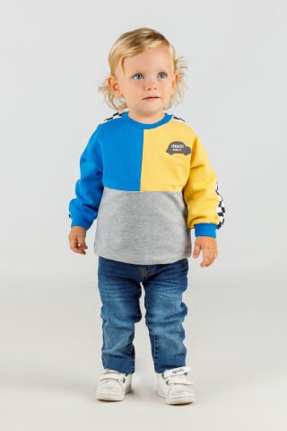 Tuffy Little Man Temalı Erkek Bebek Sweatshirt-7011