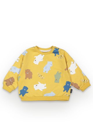 Tuffy Cute Bears Baskılı Erkek Bebek Sweatshirt-7013
