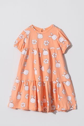 Tuffy Tavşan Detaylı Kız Çocuk Elbise-1032