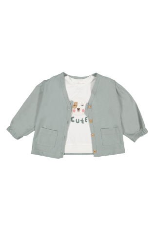 Tuffy Kız Çocuk İkili Selanik T-Shirt-Hırka-6052