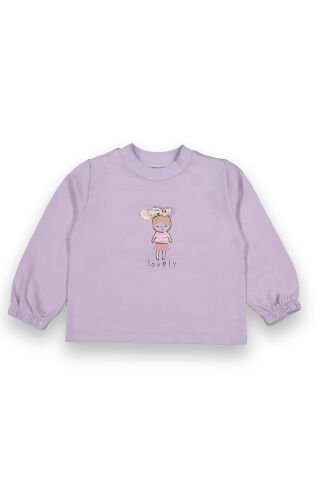6-18 Ay Kız Bebek Lovely Baskılı Sweatshirt-11