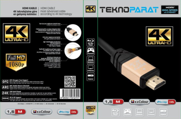 TEKNOPARAT 1.5m HDMI Kablo