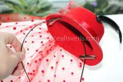 Kırmızı Nikah Şapkası Vualet TY13