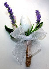 Islak Lale Gelin Çiçeği Buketi Pembe Beyaz