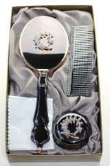 Monalisa 3'lü Ayna Tarak Set Çiçekli