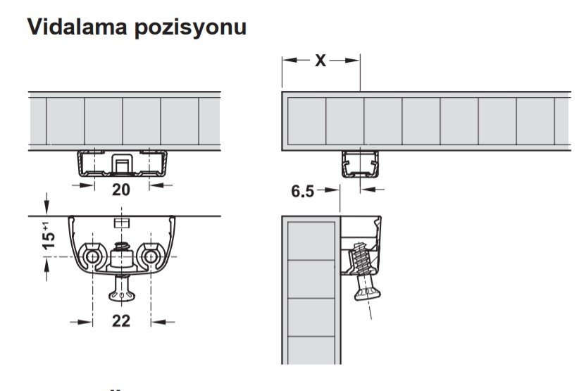 Hafele Rv üst Parça (100 Adet), Nikel