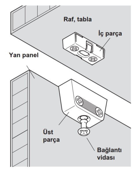 Hafele Rv üst Parça (100 Adet), Nikel