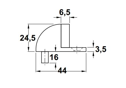 Hafele Stoper Zemine Yapıştırılarak Montaj 44x25mm Mat Beyaz