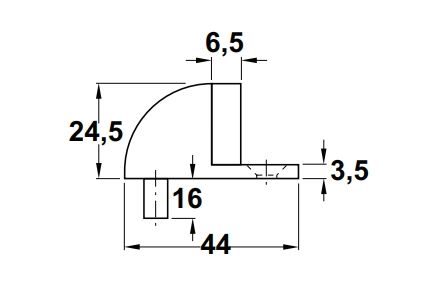 Hafele Stoper Zemine Yapıştırılarak Montaj 44x25mm Parlak Altın