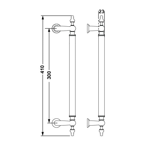 Hafele çekme Kol Sena 300mm Antik Bronz