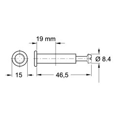 Hafele Maxifix-E Tek Taraflı Kör Mil 35mm (10 Adet), Nikel