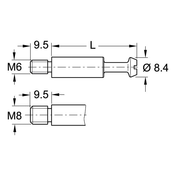 Hafele Maxifix-e Mil 55/m6/9,5mm (10 Adet), Galvaniz