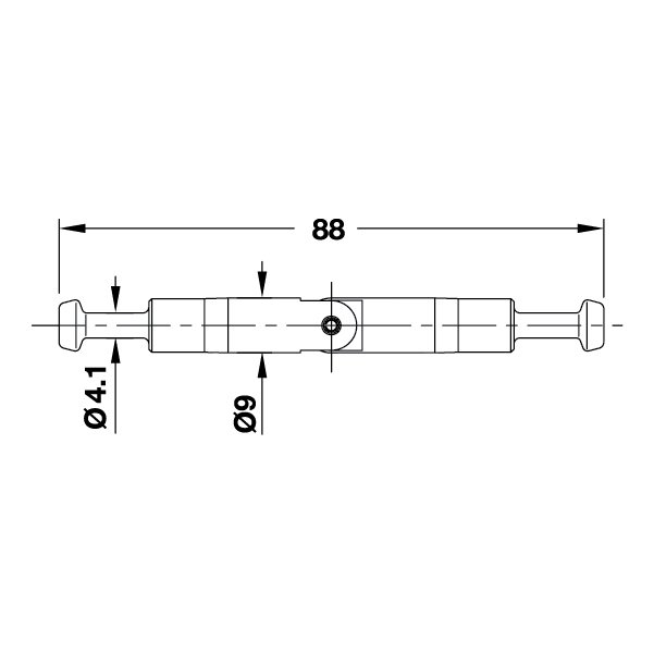 Hafele Maxifix çift Taraflı Açılı Mil 44mm (10 Adet), Galvaniz