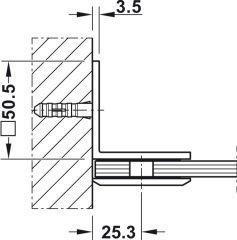 Hafele AQUASYS Cam Tutucu D/C 90º Parlak Krom