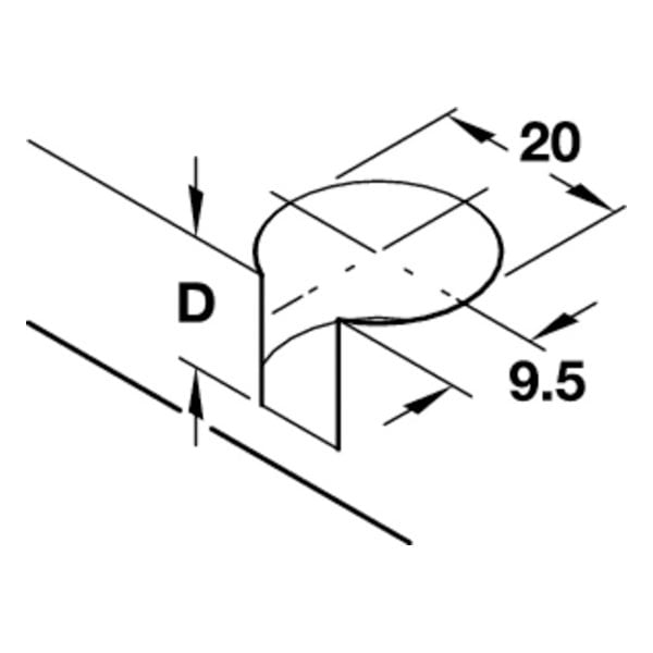 Hafele Rafix20 Tab Gövde 16mm Kahve