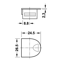 Hafele Rafix20 Tab Gövde 19mm (100 Adet), Beyaz