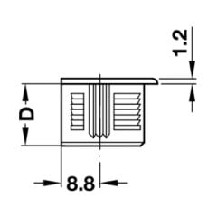 Hafele Rafix20 Gövde 16mm (100 Adet), Siyah