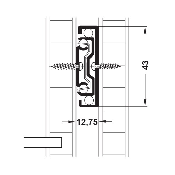 Hafele Bilyalı Ray Tam Açılım 30kg Ball43 43/500mm Galvaniz