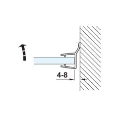 Hafele Cam Kapı Fitili Cam-Duvar-Zemin 10-12/2500mm