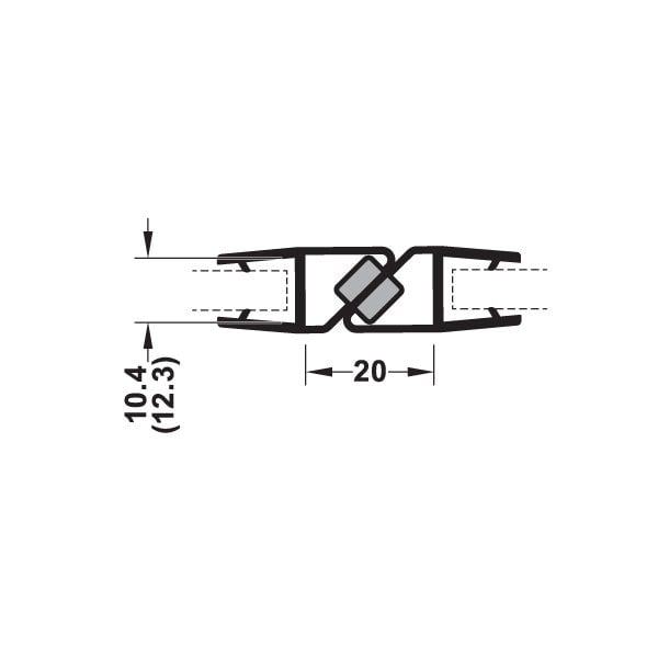 Hafele Mıknatıslı Cam Kapı Fitili 180 Derece 8-10/2500mm