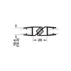 Hafele Mıknatıslı Cam Kapı Fitili 180 Derece 8-10/2500mm