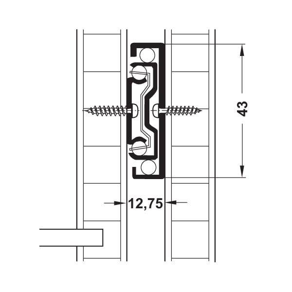 Hafele Bilyalı Ray Tam Açılım 30kg Ball43 43/550mm Galvaniz