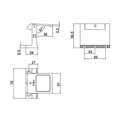 Hafele Sdg 05 Güvenlik Mandalı P.Ç.Mat 57X70Mm