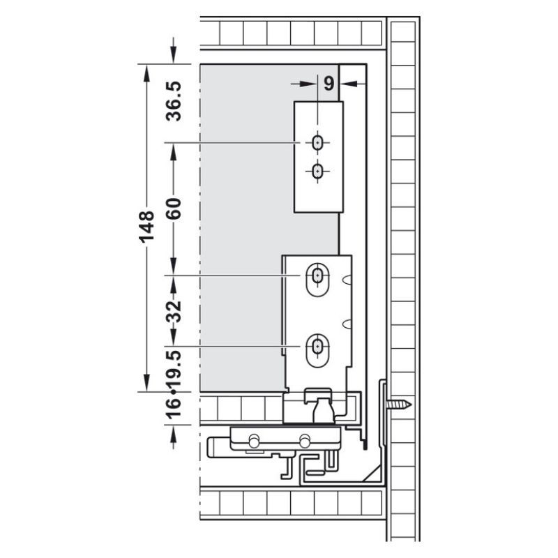 Hafele Matrix Box Slim A30 Yanak Ant.16/175/300