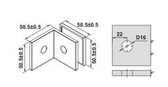 Hafele FORTIUS 02 Cam Tutucu D/C 90° Parlak Rose