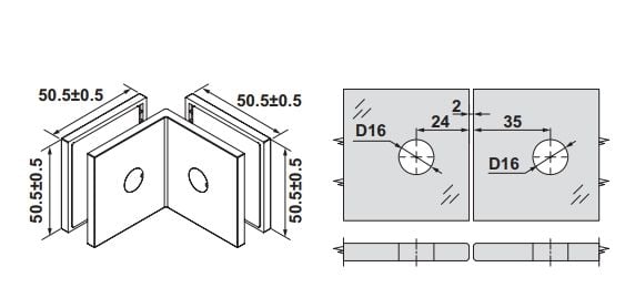 Hafele Fortius 03 Cam Tutucu C/c 90° Parlak Rose