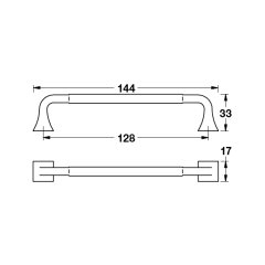 Hafele Mobilya Kulpu Elmer 128mm Parlak Pirinç