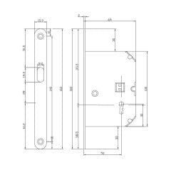 Hafele Oda Tipi Kayar Kapı Kilidi 50/16mm, Antik Bronz Renk