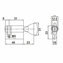 Hafele Mandallı Yarım Barel PC 03 31x9mm Nikel