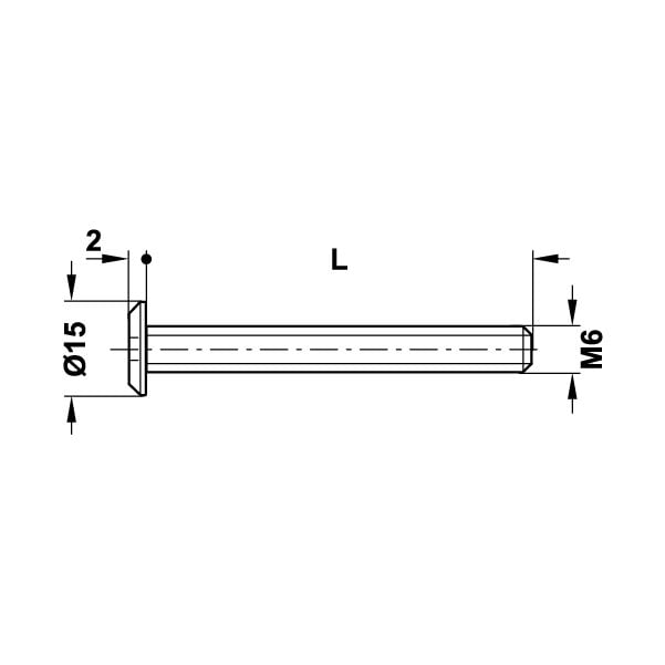 Hafele Yassı Başlı Vida M6x50mm, Nikel Kaplama (100 Adet)