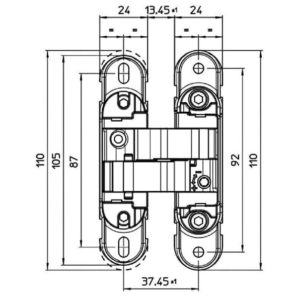 Hafele Gizli Menteşe Cdh 40s 52kg Mat Siyah (42 Adet)