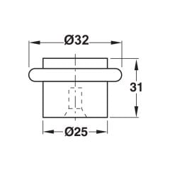 Hafele Kapı Stoperi Zemine Monte Vidalı Mat Siyah 25X31Mm