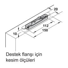 Hafele Slıdo D-Line 11-41 Alt Kılavuz Ray Plastik Siyah 1500Mm