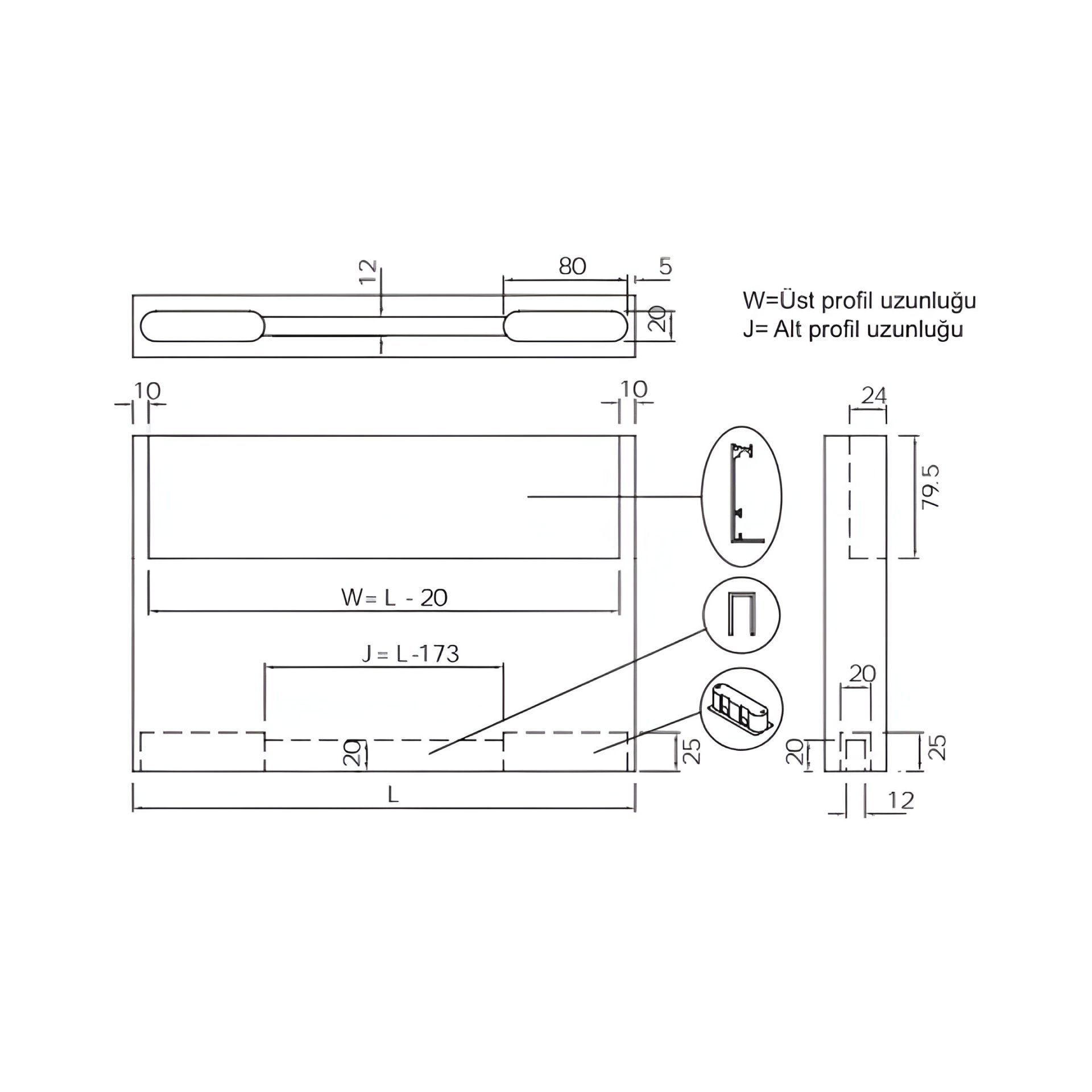 Hafele Kayar Kapı Sistemi Hidden 1150mm