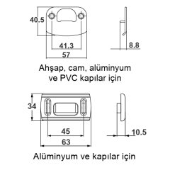 Hafele Nova&Forma Kilit Karşılığı Paslanmaz Çelik Renk