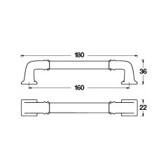 Hafele Mobilya Kulpu Norman 160mm Antik Gümüş