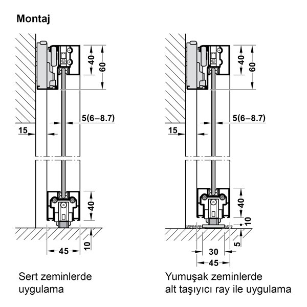 Hafele Slido D-Li43 80N Al.Çrv.Kapı S.1,1M,Elok