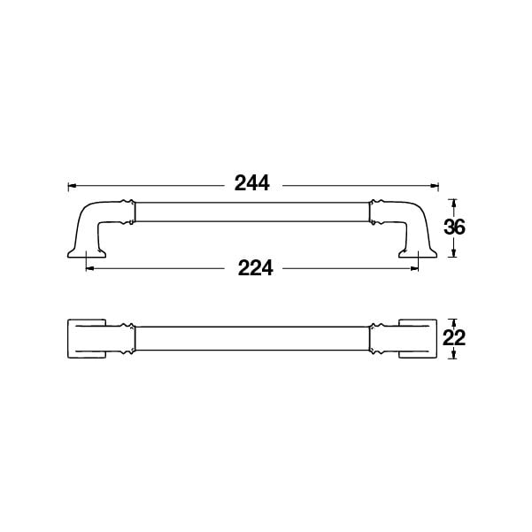 Hafele Mobilya Kulpu Norman 224mm Antik Gümüş