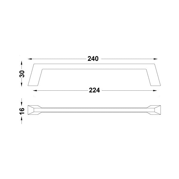 Hafele Mobilya Kulpu Tria 224mm Paslanmaz çelik