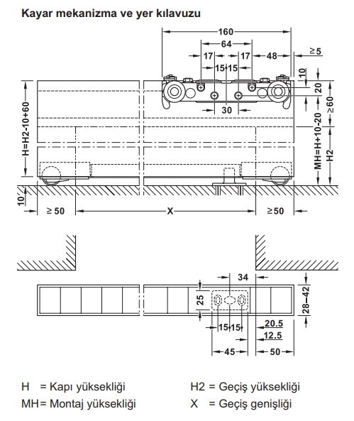 Hafele Design 80-m Ahşap Kayar Seti 1100mm
