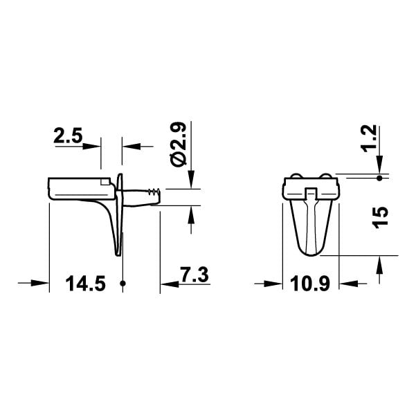 Hafele Cam Raf Pimi 3mm 9kg (500 Adet), Nikel Kaplama