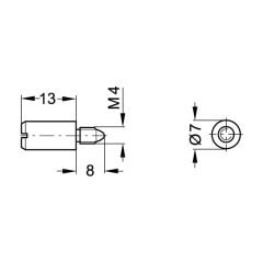 Hafele Raf Pimi Çelik M4x8mm (100 Adet), Pirinç